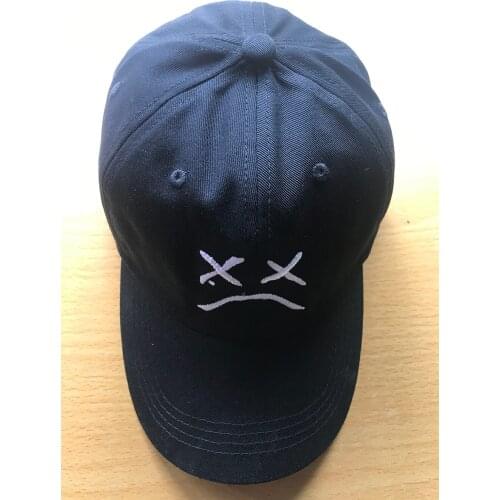 April MOMO 2021 Dad Hat Embroidery 100% Cotton Baseball Cap Sad face Hat xxxtentacion Hip Hop Cap Golf Love lil.peep Snapback