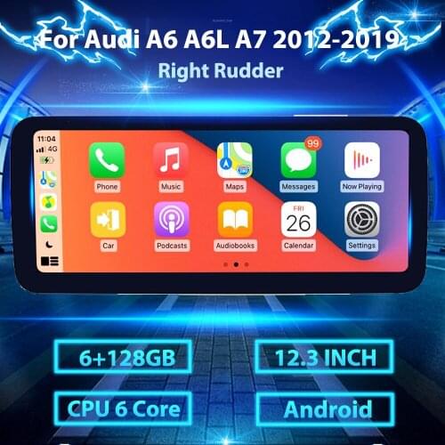 12.3inch Android car radio With screen For Audi A6 A6L A7 2012-2019 auto audio receiver GPS multimedia DVD player Right rudder