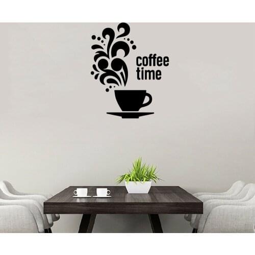 Free shipping Coffee Family Wall Stickers Mural Art Home Decor For Bedroom Decoration Wall Stickers Waterproof Wallpaper
