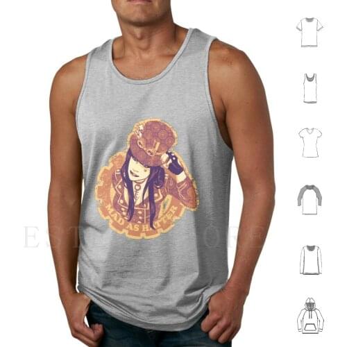 Mad As Hatter Tank Tops Vest Cotton Mad As Hatter Rabbit White Rabbit Alice Alice In Tea Tea Party Party Alice Madness Returns