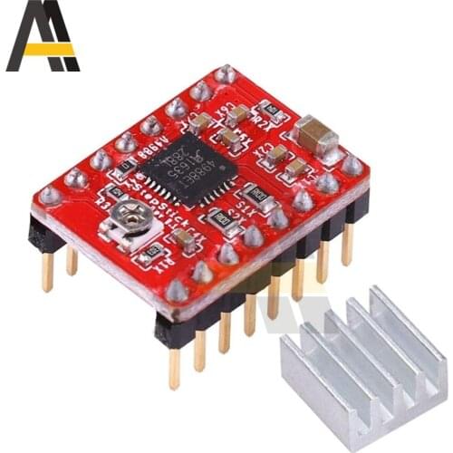 3D Printer Parts A4988 DRV8825 Red Stepper Motor Driver With Heat sink For SKR V1.3 1.4 GTR V1.0 RAMPS GEN V1.4 1.6 MKS board