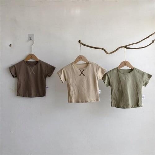 Kids Tee Short Sleeve Boys T Shirt O-neck Toddler Boys Cotton Tops Childrens Clothing Kids Summer Clothes Korean Style