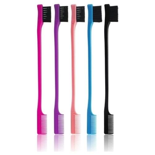 Pcs Double Sided Edge Control Hair Brush Travel Hairbrush Smooth Comb Grooming