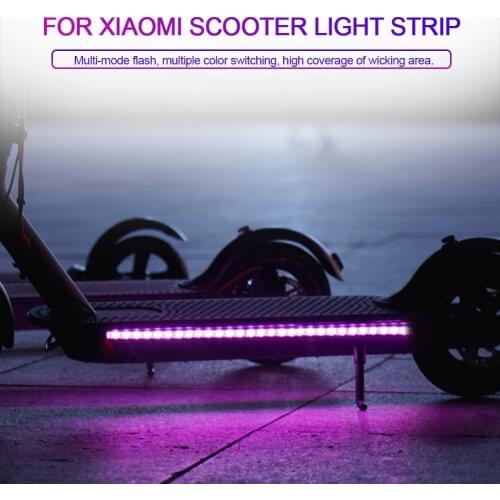 Electric Scooter Durable Strip Light Scooter Foldable LED Light-Up Colorful Marquees