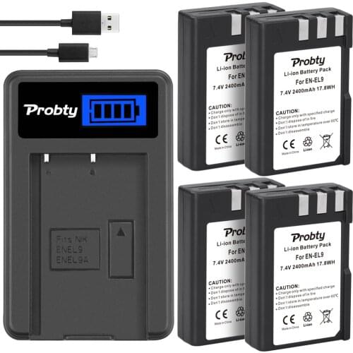 EN-EL9 EN-EL9a Battery + LCD Charger for Nikon D40 D40X D60 D3000 D5000