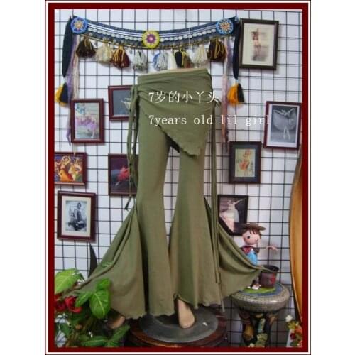 Lycra Cotton Tribal Belly Dance Flare Pants With Skirt AC40