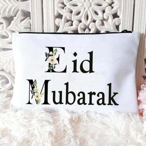 Eid Mubarak makeup bag Al-Adha Muslim Islamic Ramadan Kareem Holiday festival decoration favor Sister friend Hamper gift present