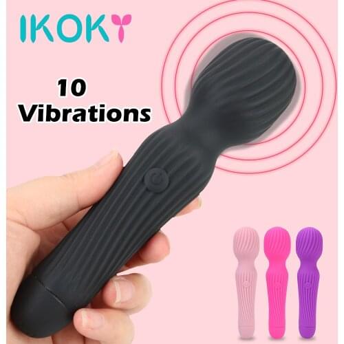 IKOKY Thread Massager AV Stick G Spot Vagina Vibrator Clitoral Stimulator Sex Toys for Women Magic Wand Dildo Vibrator 10 Speed