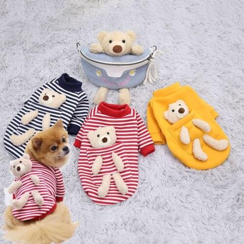 Creative Dog Cat Pet Clothes Autumn/Winter Sweater Fleece Cartoon Supplies Small Clothing for cats for small breeds dogs