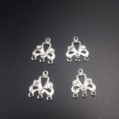 20pcs/lot 14*17mm Metal Filigree base Setting Jewelry DIY Components Gift box decoration diy for Ear accessories For connection