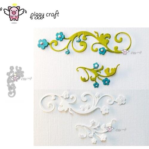 Piggy Craft metal cutting dies cut die mold 2Pcs Flower leaf strip Scrapbook paper craft knife mould blade punch stencils dies