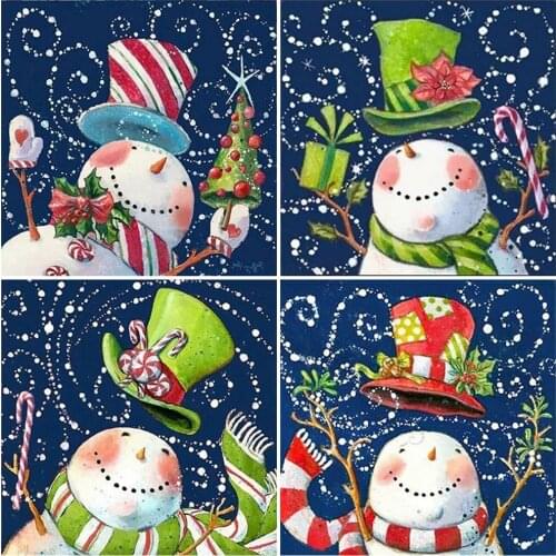 AZQSD Full Kits Diamond Embroidery Snowman Mosaic Picture Of Rhinestones Diamond Art Painting Cartoon Childrens Room Decor