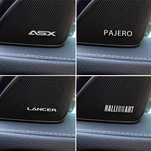 For mitsubishi ASX PAJERO LANCER RalliArt outlander car styling 3D aluminum speaker stereo speaker badge emblem Sticker 4pcs