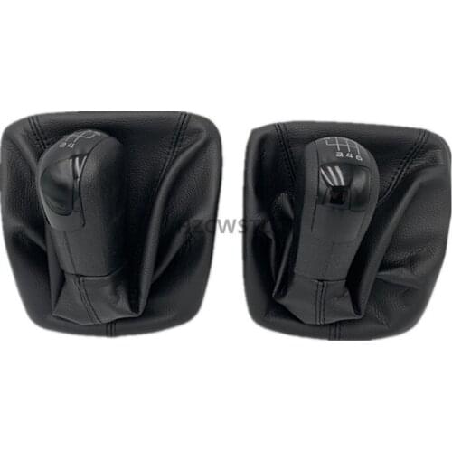 New For Skoda Octavia 2 A5 2004-2010 5 6 Speed Manual Gear Shift Knob Lever Pen Black Gaiter Boot Cover Case