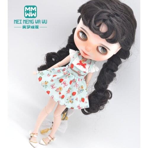 Blyth clothes Fashion Strawberry skirt pink, blue, apricot, red for 28-30cm Azone OB23 OB24 doll accessories