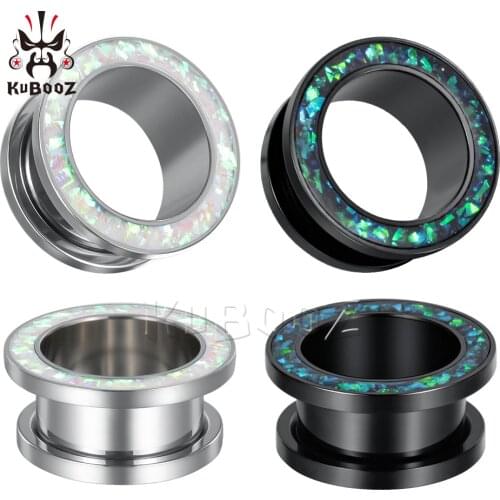 Wholesale Price Stainless Steel Annulus Opal Ear Piercing Tunnels Gauges Stretchers Body Jewelry Earring Earring Expanders 34PCS
