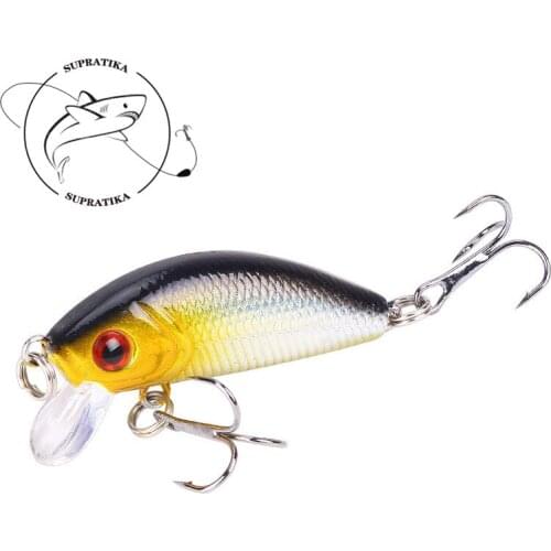 1Piece 50mm 4.2g Fishing Lure Artificial Minnow Bait With 2 Hooks 3D Eyes Wobblers Crankbait For Sea Fishing Tackle