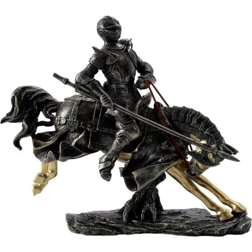 EUROPEAN RETRO ANCIENT KNIGHT STATUE RESIN FIGURINE MODERN ART CHARACTER ORNAMENT HOME DECORATION ACCESSORIES DESKTOP ORNAMENT