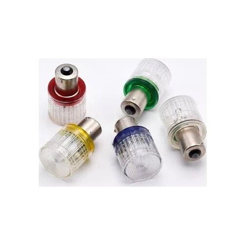 B15 LED warning light bulb 12V24V single and double contact alarm signal indicator red and green bulb
