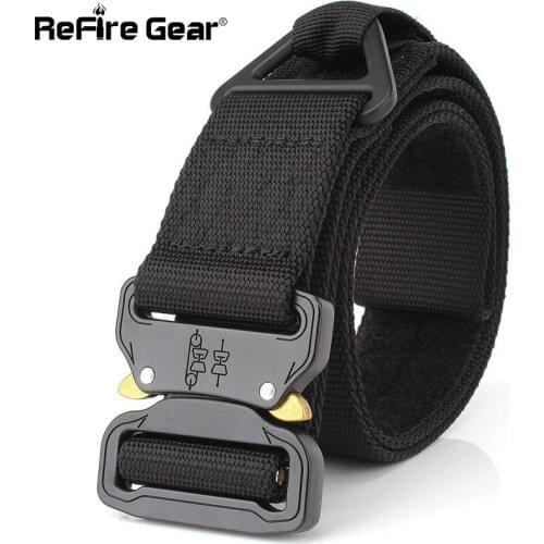 SWAT Military Equipment Army Tactical Belt Men Safety Knock Off Buckle Nylon Waist Belts US Soldier Combat Heavy Duty Belt 4.5cm