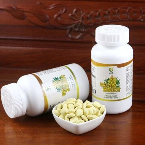 100% Natural Cell-Wall Broken Pine Pollen Tablet 800pcs/Bottle Healthy Green Food Improves Immunity Free Shipping