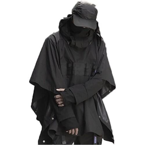 Women Men Tactical Cloak Cool Outdoor Windproof Cloak Water Repellent Unisex Techwear Avant Garde Fashion Men Windproof Cloak