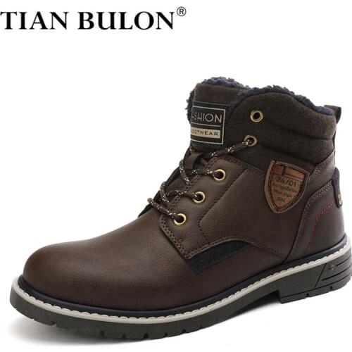 Winter Men Snow Boots Waterproof Warm Plush Platform Boots Male Casual Sneakers Mens Outdoor Trekking Boots Western Ankle Boots