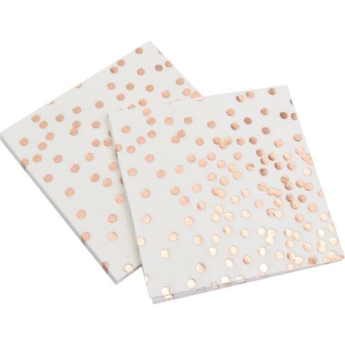1 pack/set Rose Gold Dot Paper Napkin Party 100% Virgin Wood Paper Napkin For Wedding Baby Birthday Home Decoration Supplies