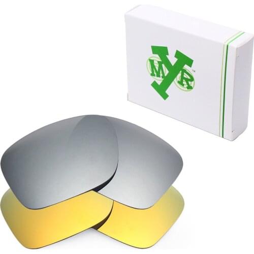 2 Pairs Mryok Anti-Scratch POLARIZED Replacement Lenses for-Oakley Holbrook Sunglasses Silver Titanium & 24K Gold