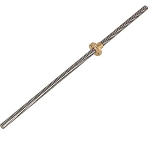 300mm x 8mm Stainless Steel Lead Screw Z Axis Lead Screw 2mm Lead with Brass Nut for 3D Printer