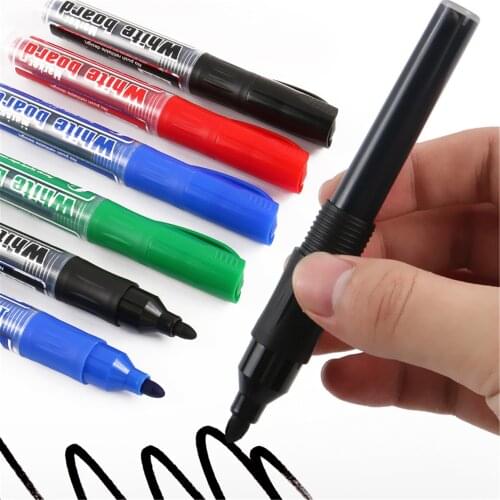 4Pcs Erasable Whiteboard Marker Pen Dry-Erase Sign Ink Refillable Office School Supplies Student Gift