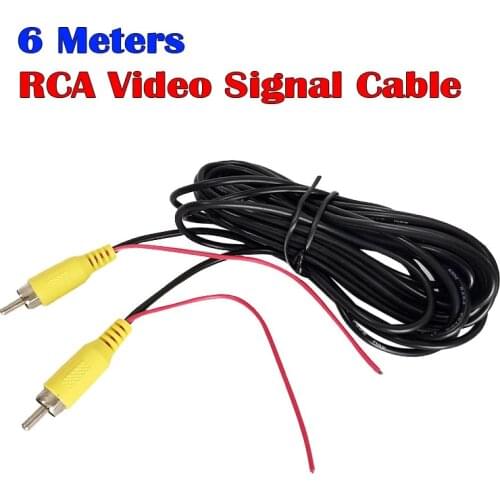 6 Meters RCA Video Signal Cable Car Reverse Rear View Parking Camera Video Cable with Detection Wire For All Car Accessories Wir
