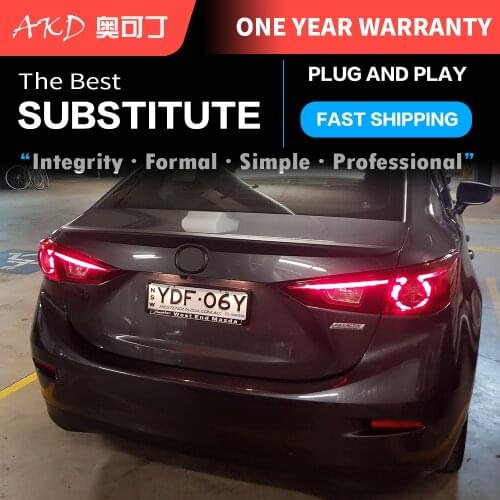 AKD tuning cars Tail lights For Mazda 3 Mazda3 Axela 2014-2017 Taillights LED DRL Running lights Fog lights angel eyes Rear park
