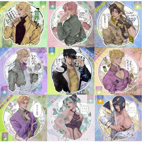 Anime JoJos Bizarre Adventure Kujo Jotaro Dio Kakyoin Noriaki Caesar Joseph Joestar Pendant Brooch Pin Figure Stand Keychain