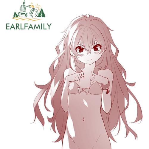 EARLFAMILY 13cm x 10.9cm for ToraDora Taiga Aisaka Car Stickers Sunscreen Fashionable Decals Creative Surfboard Luggage Decor