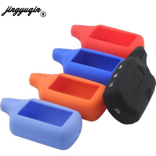 Jingyuqin Okeytech Silicone Car Key Case Cover For Original Starline B9/B91/B6/B61/A91/A61/V7 Keychain Car Remote 2 Way Alarm