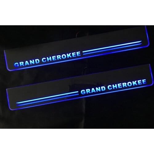 Welcome Pedal Lights For Jeep Grand Cherokee 2011 - 2015 Pedal car Door Sill Pathway Lamps led thresholds scuff plates Avante md