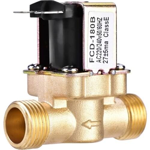1/2 AC 220V Electric Solenoid Magnetic Valve Normally Closed Brass For Water Control Brass Inlet Valve