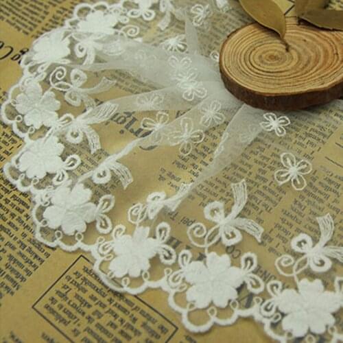 Fadesen Lace Handmade DIY car doll wedding dress accessories European luxury embroidery lace Fabric flower wide 10cm