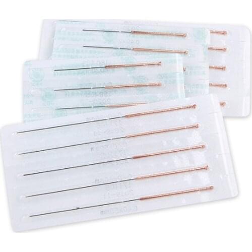 100pcs/box acupuncture needle Copper handle disposable needle beauty massage needle 0.35/0.40/0.50/0.60mm small needle knife