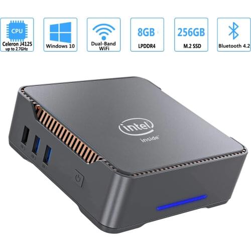 Intel Celeron J4125 Quad Core Mini PC DDR4 8GB RAM 128GB/256GB SSD Windows 10 Dual WIFI 1000M LAN 4K WIN10 Gaming Computer PC