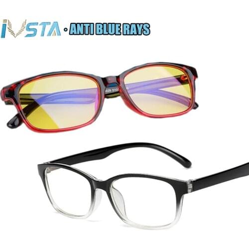 IVSTA Computer Glasses Men Blue Light Blocking Anti Blue Rays Gaming for Gamer Prescription Optical Night Vision Yellow Women