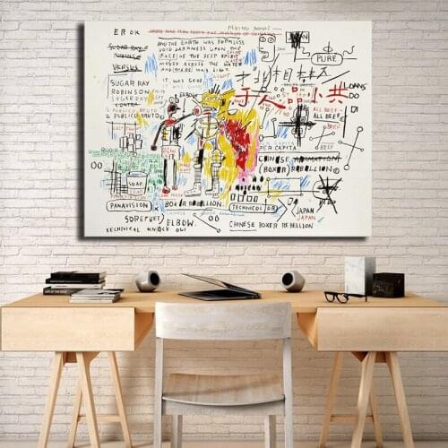 Chinese Boxer Flexible Jean Michel Poster Painting on Canvas Bedroom Street Art Decoration Pictures For Living Room Home Decor