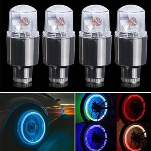 4pcs cars wheel caps decotation cars light for tire Hub Lamp bike wheel deco LED Tire Valve Caps auto cars accessories