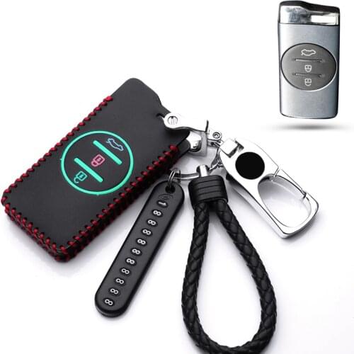 Hot Sale Leather Car Key Cover Case Holder For Chery Tiggo 8 Arrizo 5 pro gx 5x eQ7 Chery tiggo 7Pro 2020 Keychain Accessories