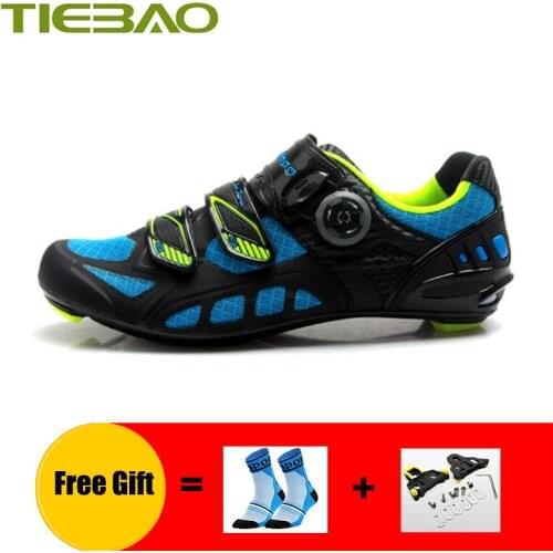TIEBAO men women carbon fiber road cycling shoes breathable self-locking zapatillas ciclismo bicycle riding road bike sneakers