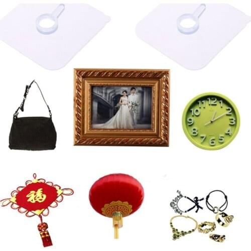 2pcs Seamless Strong Self Adhesive Hook Holder Wall Hanger Hanging kits For Photo Frame Painting Picture Poster Clock No Drill