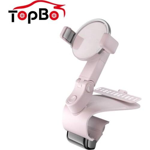 Multifunctional Car Steering Wheel Phone Holder Stand Mobile Phone Mount Bracket 360° Sun Visor Mirror Dashboard Mount GPS Stand