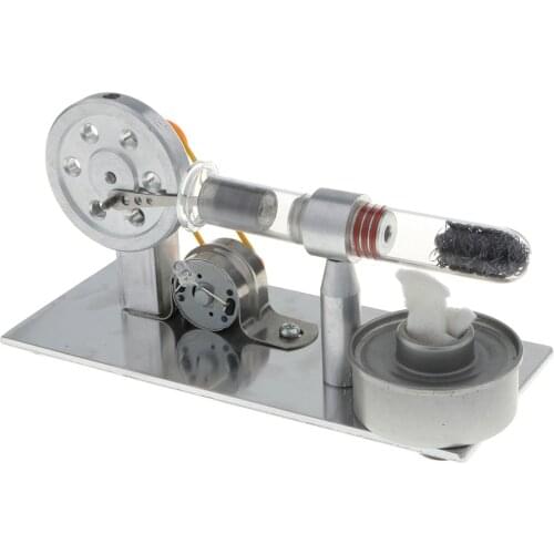 Mini Hot Air Engine Model with Colorful LED Generators