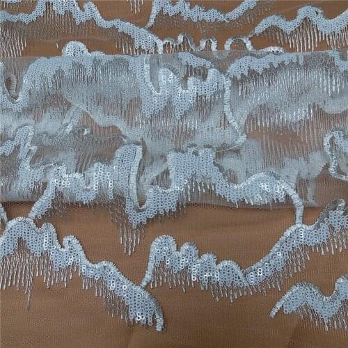 Fashion design sequins lace african fabric,embroidery fabrics wedding laces french lace wholesale price